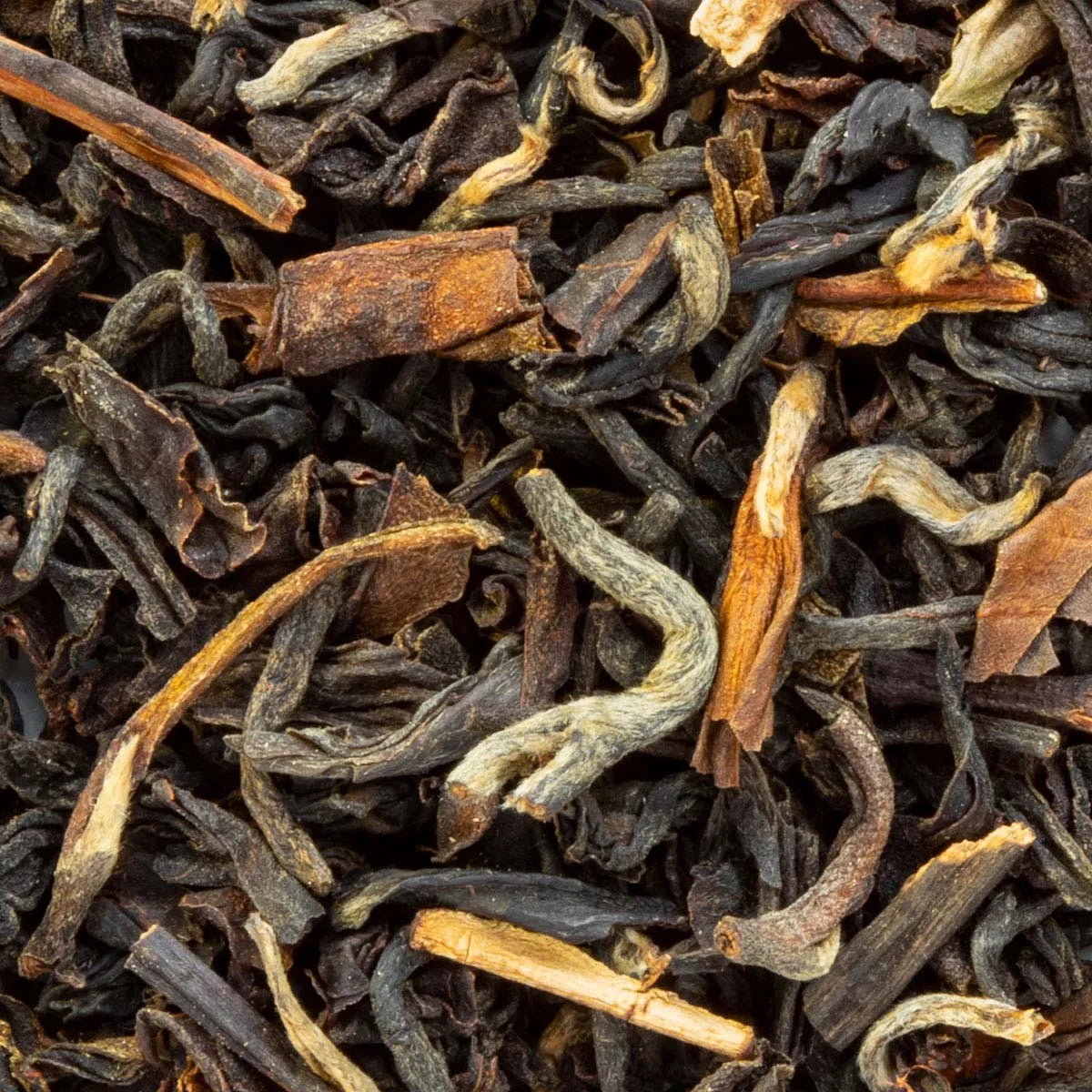 Feuilles de thé vues de près
